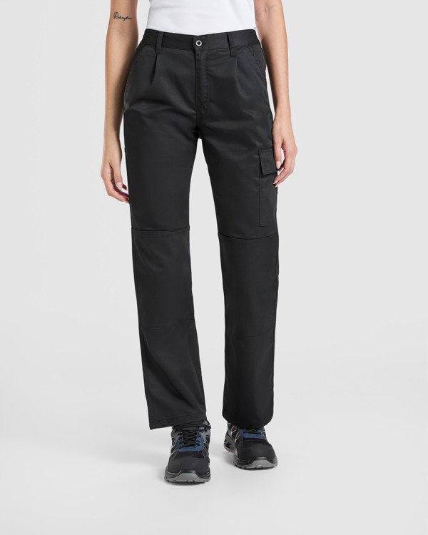 Pantalón Multibolsillos Elástico Mujer Plomo Oscuro Front
