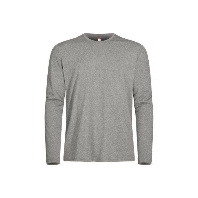 CAMISETA TÉCNICA MANGA LARGA · 135GSM · TEJIDO SPUNED DYED · PROTECCIÓN UV_50 · BASIC ACTIVE GRIS MELANGE FRONT