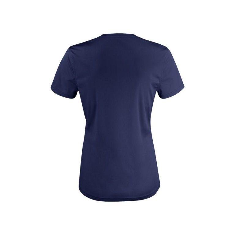 CAMISETA TÉCNICA MUJER · 135GSM · TEJIDO INTERLOCK · PROTECCIÓN UV_50 · BASIC ACTIVE MARINO FRONT