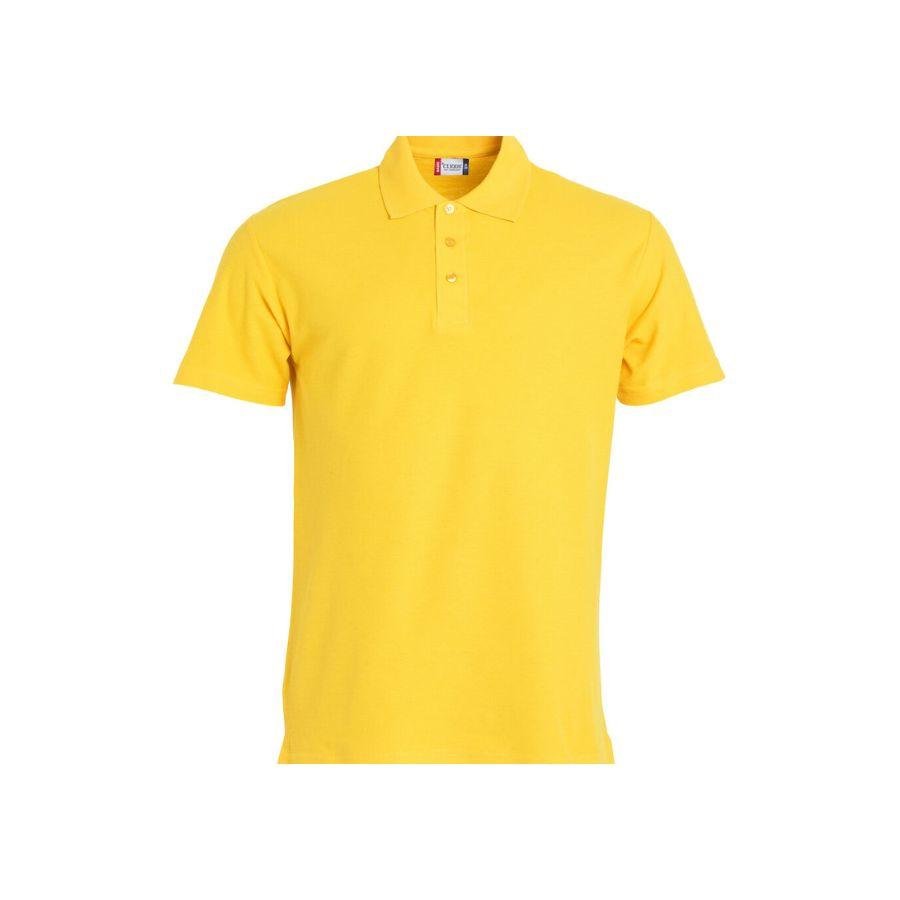 POLO HOMBRE 100% ALGODÓN · MANGA CORTA CON ABERTURAS LATERALES · 190GSM · BASIC POLO AMARILLO DEL