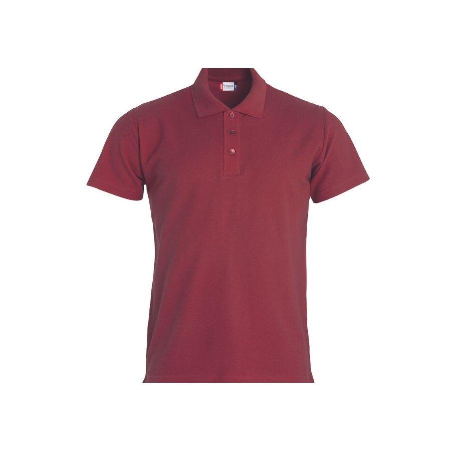 POLO HOMBRE 100% ALGODÓN · MANGA CORTA CON ABERTURAS LATERALES · 190GSM · BASIC POLO BURDEOS DEL