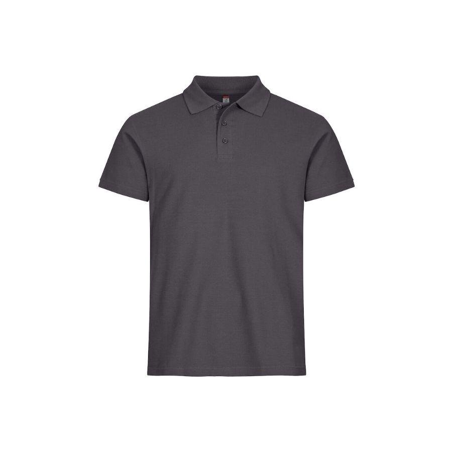 POLO HOMBRE 100% ALGODÓN · MANGA CORTA CON ABERTURAS LATERALES · 190GSM · BASIC POLO GRIS METAL DEL