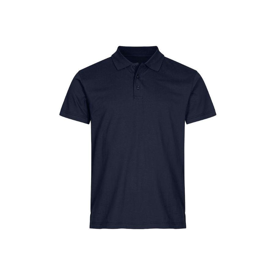 POLO HOMBRE 100% ALGODÓN · MANGA CORTA CON ABERTURAS LATERALES · 190GSM · BASIC POLO MARINO OSCURO DEL