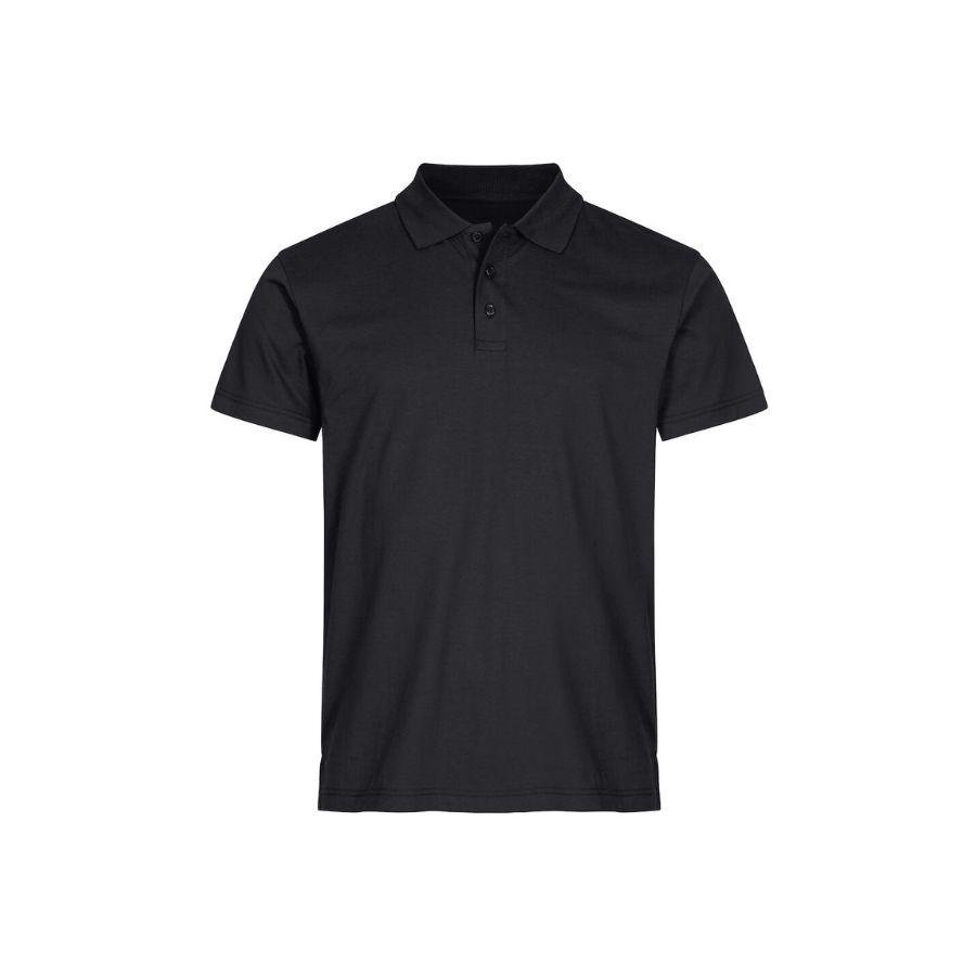 POLO HOMBRE 100% ALGODÓN · MANGA CORTA CON ABERTURAS LATERALES · 190GSM · BASIC POLO NEGRO DEL