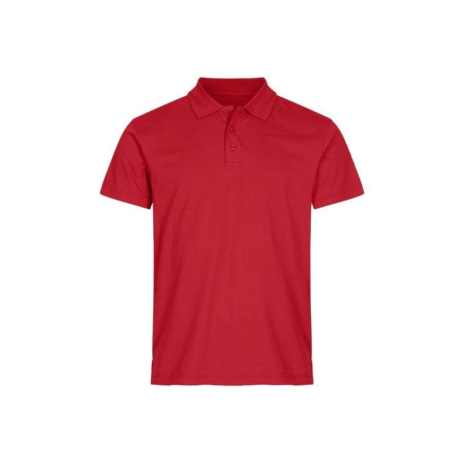 POLO HOMBRE 100% ALGODÓN · MANGA CORTA CON ABERTURAS LATERALES · 190GSM · BASIC POLO ROJO DEL