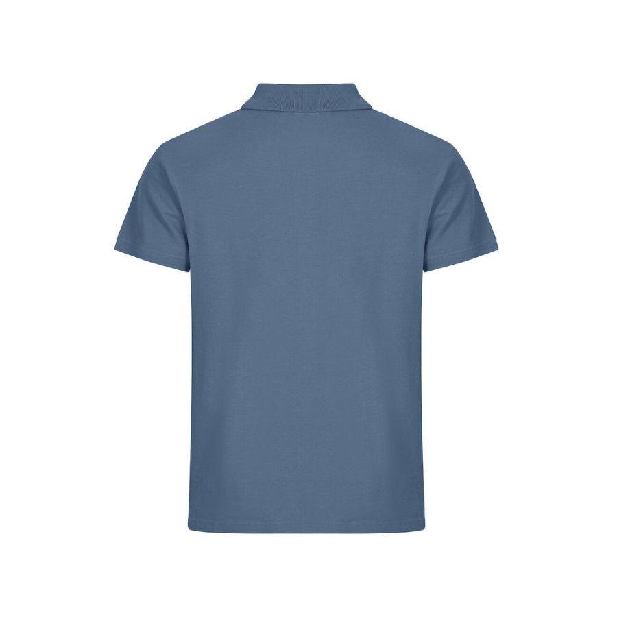 POLO HOMBRE 100% ALGODÓN · MANGA CORTA CON ABERTURAS LATERALES · 190GSM · BASIC POLO STEEL BLUE DET