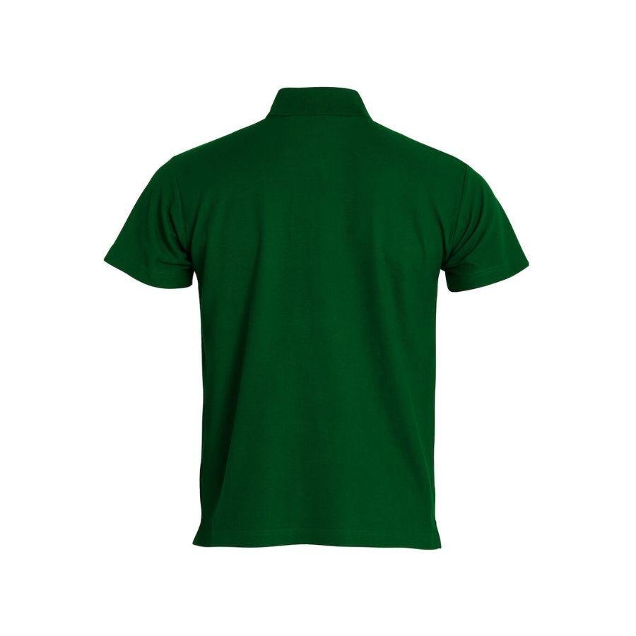 POLO HOMBRE 100% ALGODÓN · MANGA CORTA CON ABERTURAS LATERALES · 190GSM · BASIC POLO VERDE BOTELLA DET