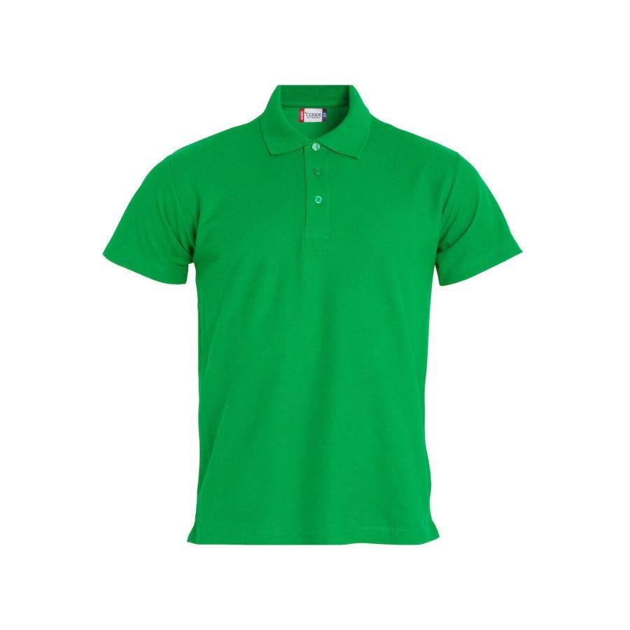 POLO HOMBRE 100% ALGODÓN · MANGA CORTA CON ABERTURAS LATERALES · 190GSM · BASIC POLO VERDE MANZANA DEL