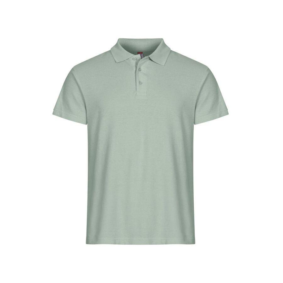 POLO HOMBRE 100% ALGODÓN · MANGA CORTA CON ABERTURAS LATERALES · 190GSM · BASIC POLO VERDE SAGE DEL