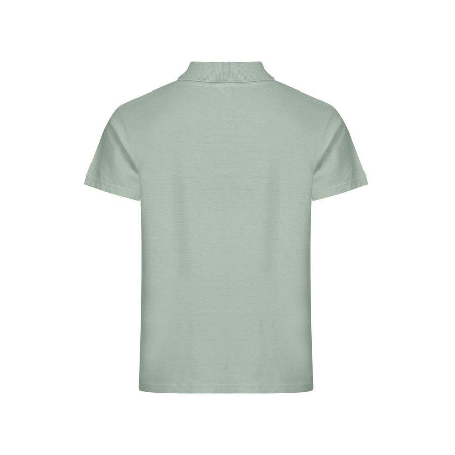POLO HOMBRE 100% ALGODÓN · MANGA CORTA CON ABERTURAS LATERALES · 190GSM · BASIC POLO VERDE SAGE DET