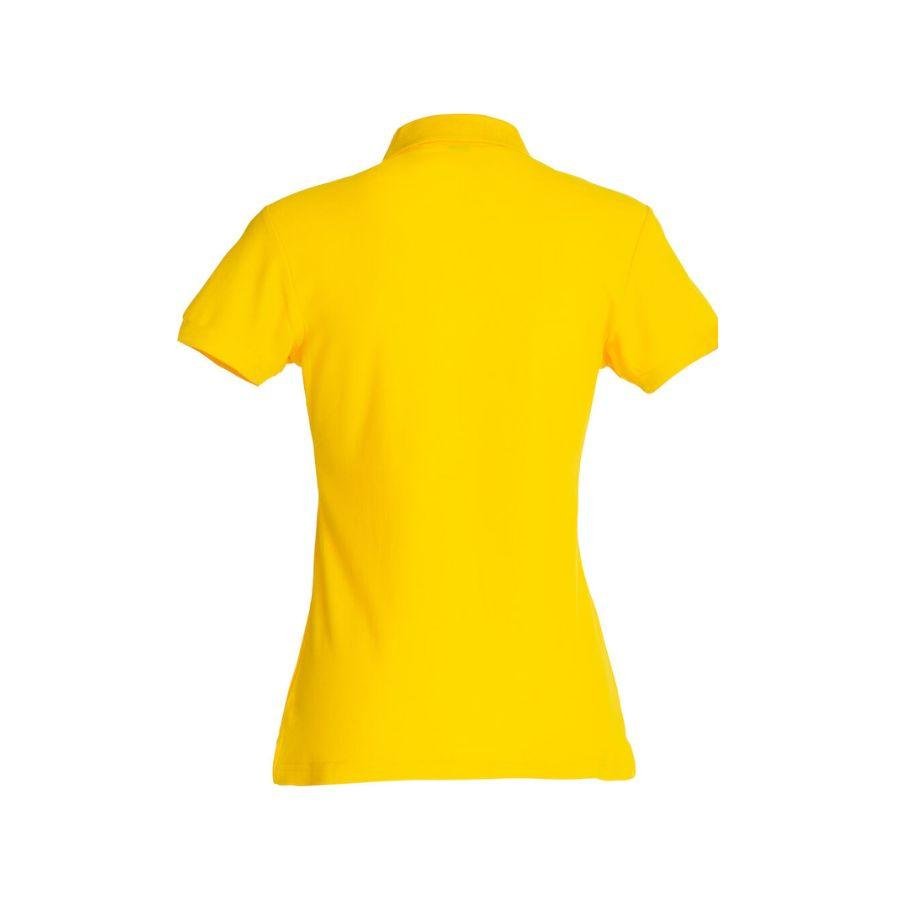 POLO MUJER 100% ALGODÓN · MANGA CORTA CON ABERTURAS LATERALES · 190GSM · BASIC POLO AMARILLO DET