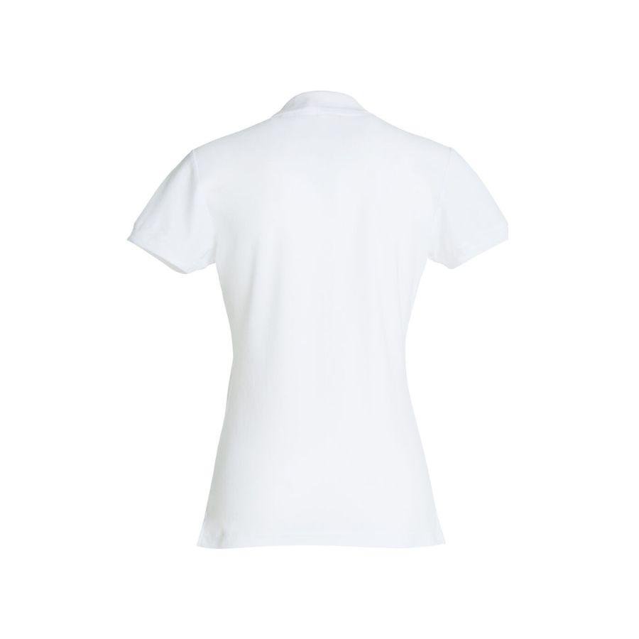 POLO MUJER 100% ALGODÓN · MANGA CORTA CON ABERTURAS LATERALES · 190GSM · BASIC POLO BLANCO DET