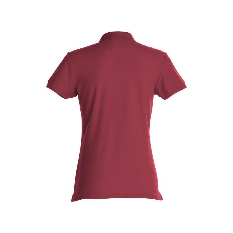 POLO MUJER 100% ALGODÓN · MANGA CORTA CON ABERTURAS LATERALES · 190GSM · BASIC POLO BURDEOS DET