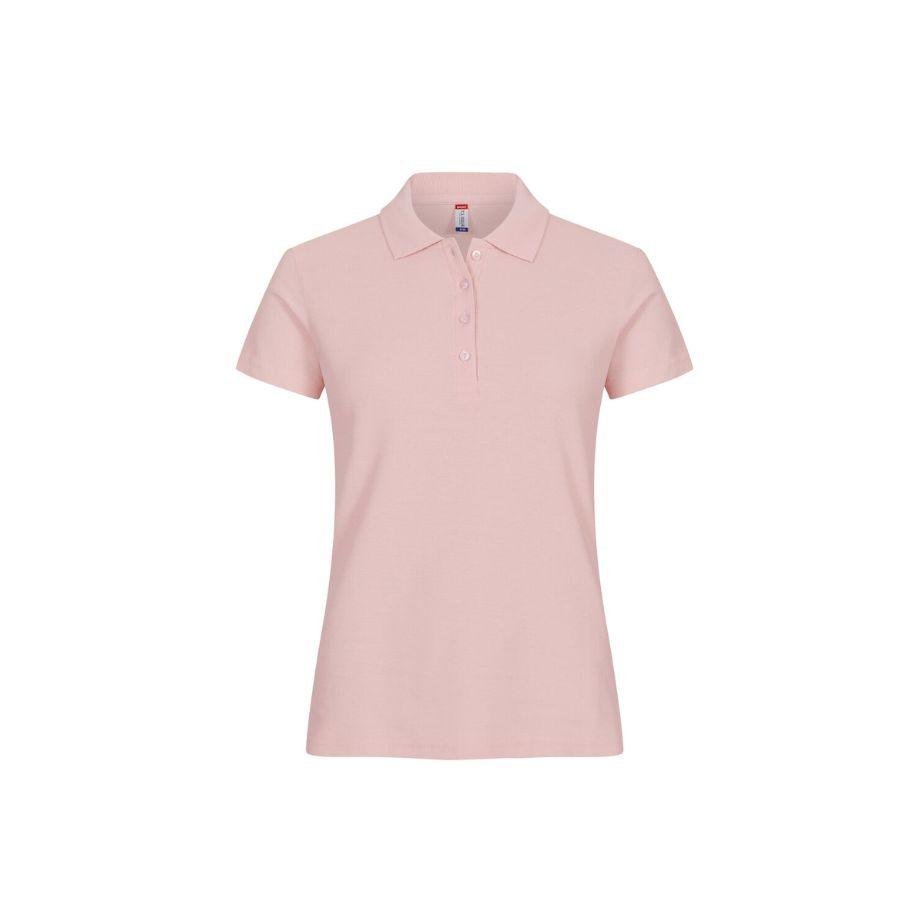 POLO MUJER 100% ALGODÓN · MANGA CORTA CON ABERTURAS LATERALES · 190GSM · BASIC POLO CANDY PINK DEL