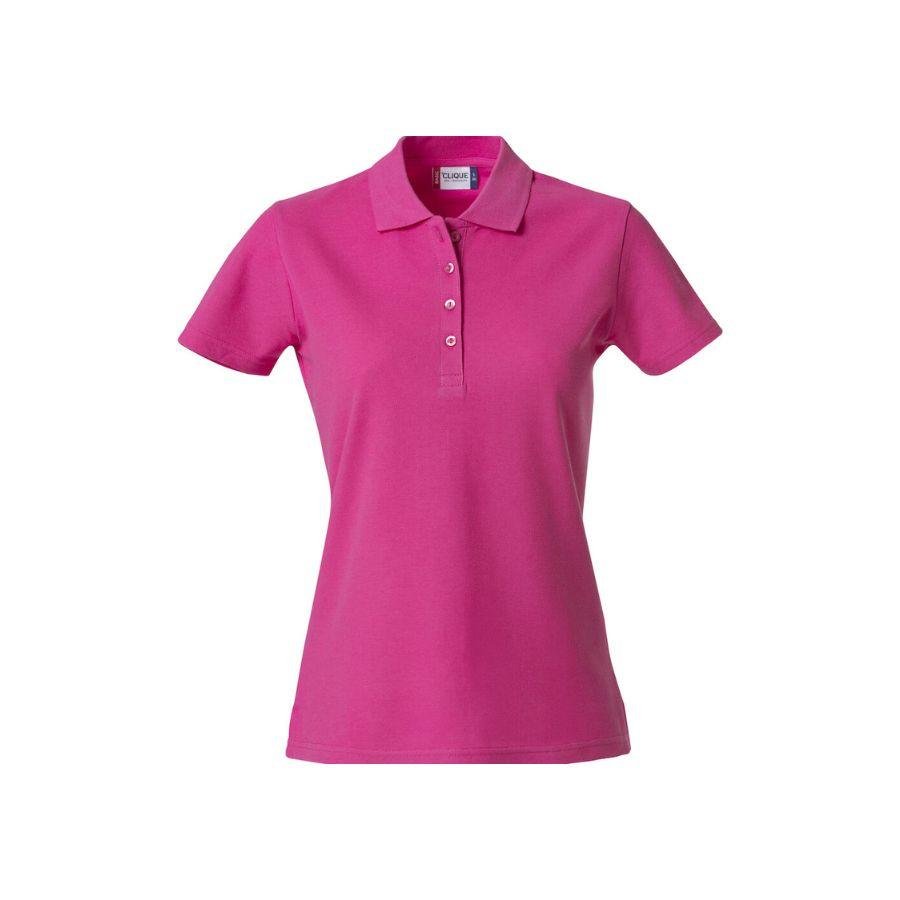 POLO MUJER 100% ALGODÓN · MANGA CORTA CON ABERTURAS LATERALES · 190GSM · BASIC POLO CEREZA DEL