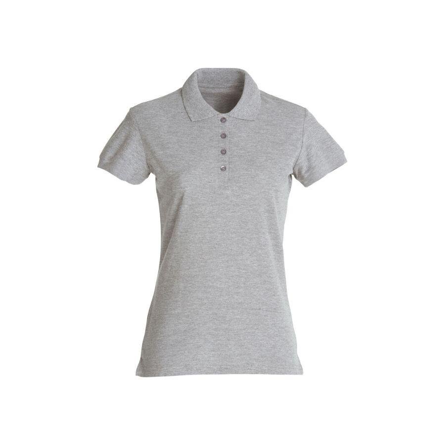 POLO MUJER 100% ALGODÓN · MANGA CORTA CON ABERTURAS LATERALES · 190GSM · BASIC POLO GRIS MARENGO DEL