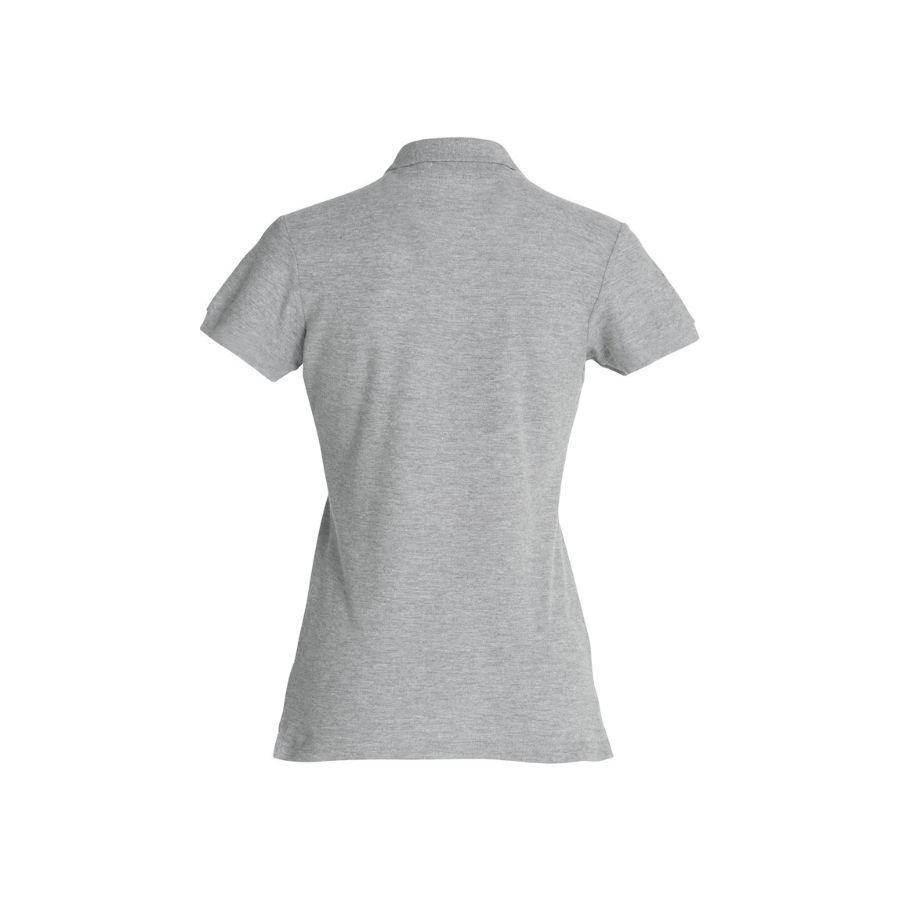 POLO MUJER 100% ALGODÓN · MANGA CORTA CON ABERTURAS LATERALES · 190GSM · BASIC POLO GRIS MARENGO DET