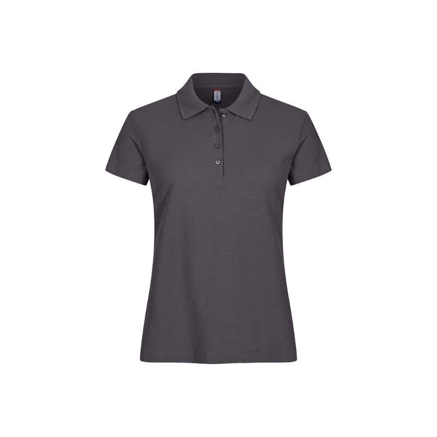 POLO MUJER 100% ALGODÓN · MANGA CORTA CON ABERTURAS LATERALES · 190GSM · BASIC POLO GRIS METAL DEL