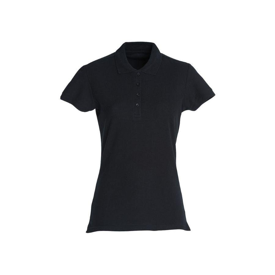 POLO MUJER 100% ALGODÓN · MANGA CORTA CON ABERTURAS LATERALES · 190GSM · BASIC POLO NEGRO DEL
