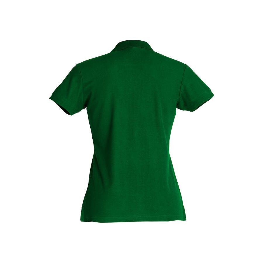 POLO MUJER 100% ALGODÓN · MANGA CORTA CON ABERTURAS LATERALES · 190GSM · BASIC POLO VERDE BOTELLA DET