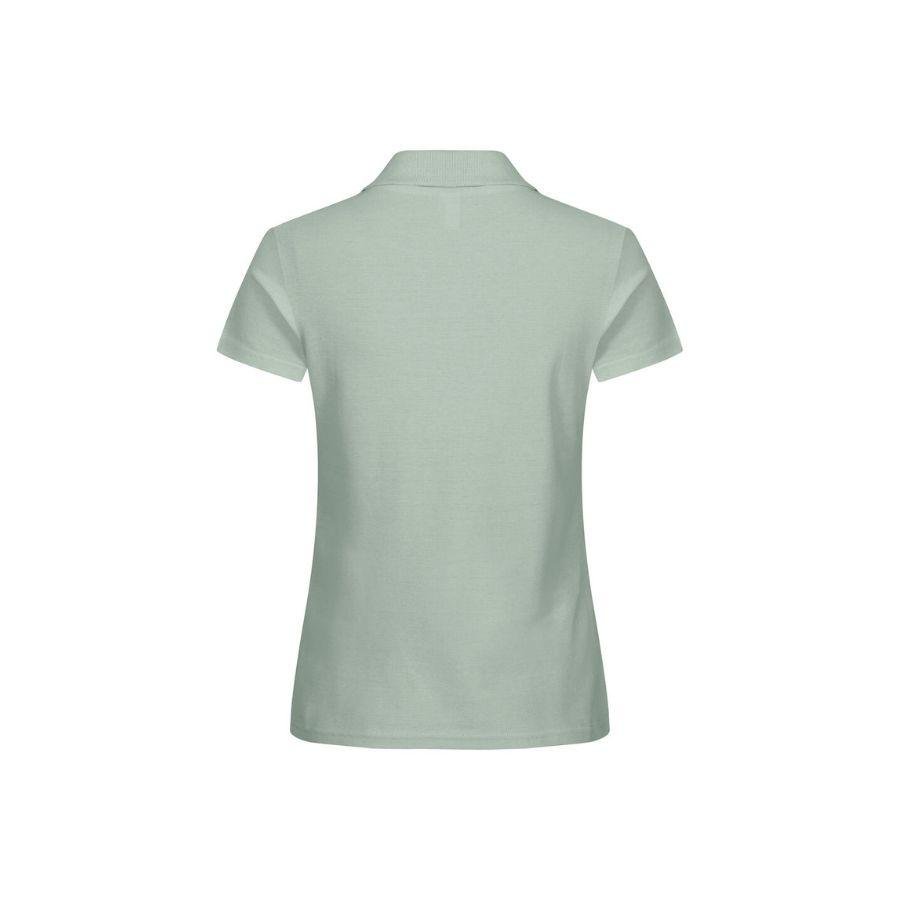 POLO MUJER 100% ALGODÓN · MANGA CORTA CON ABERTURAS LATERALES · 190GSM · BASIC POLO VERDE SAGE DET