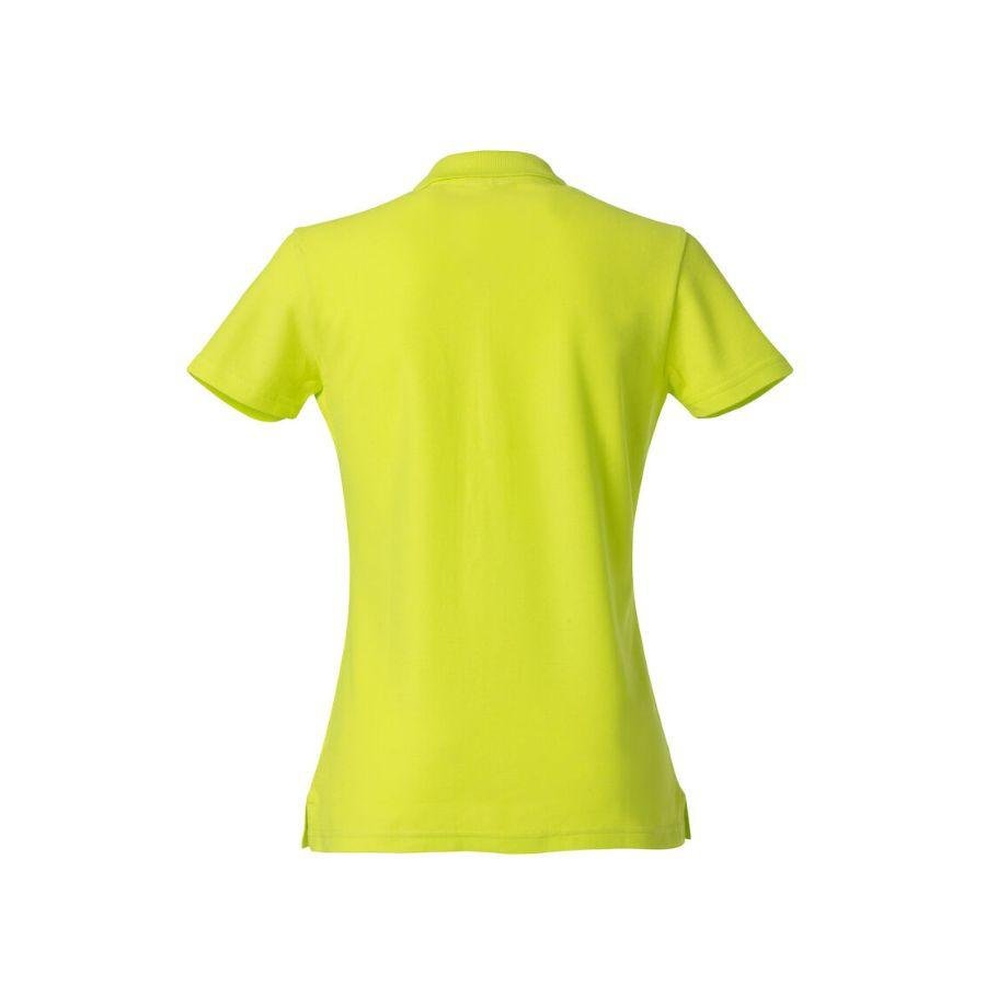 POLO MUJER 100% ALGODÓN · MANGA CORTA CON ABERTURAS LATERALES · 190GSM · BASIC POLO VERDE VISIBILIDAD DET