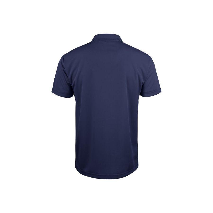 POLO TÉCNICO · TEJIDO SPUN-DYED · 3 BOTONES · CORTE MODERNO · REFORZADO · BASIC ACTIVE NAVY BACK