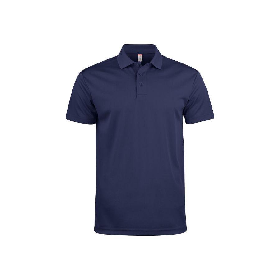 POLO TÉCNICO · TEJIDO SPUN-DYED · 3 BOTONES · CORTE MODERNO · REFORZADO · BASIC ACTIVE NAVY FRONT