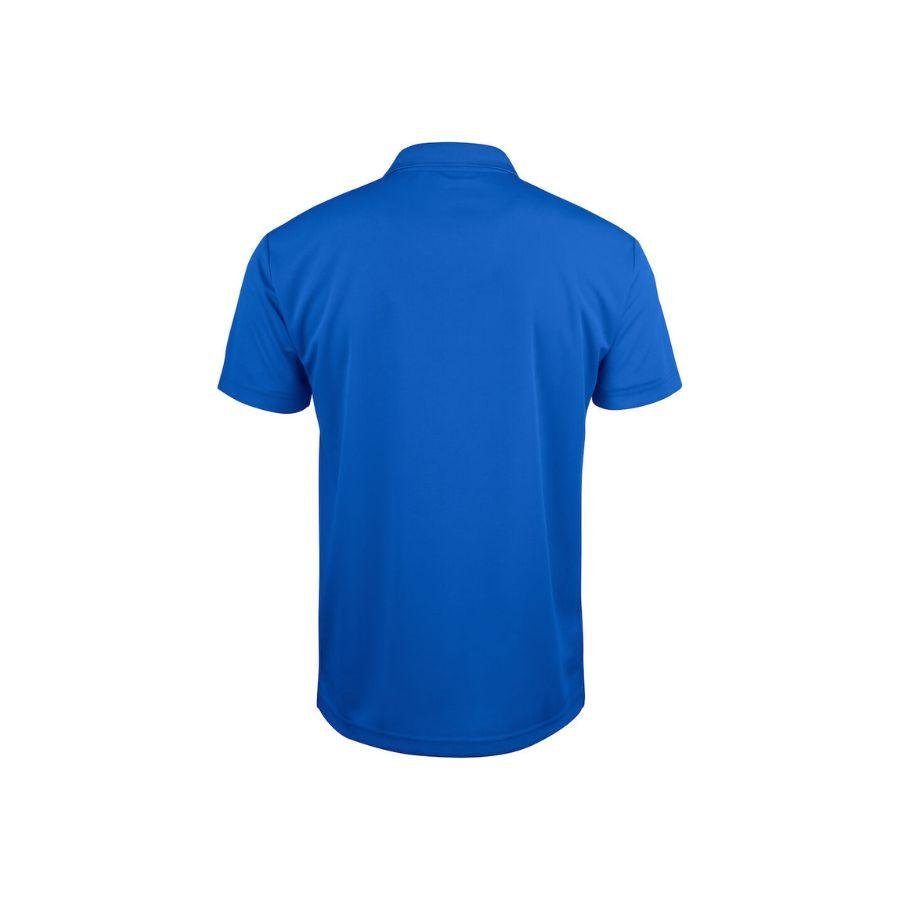 POLO TÉCNICO · TEJIDO SPUN-DYED · 3 BOTONES · CORTE MODERNO · REFORZADO · BASIC ACTIVE ROYAL BACK