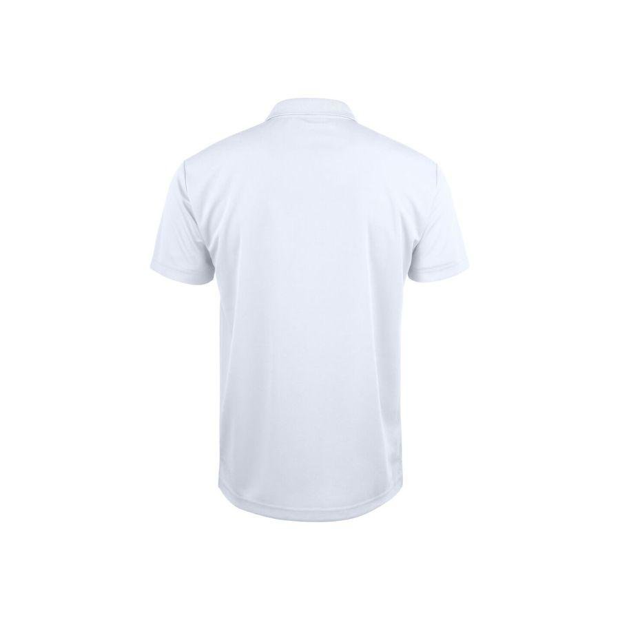 POLO TÉCNICO · TEJIDO SPUN-DYED · 3 BOTONES · CORTE MODERNO · REFORZADO · BASIC ACTIVE WHITE BACK