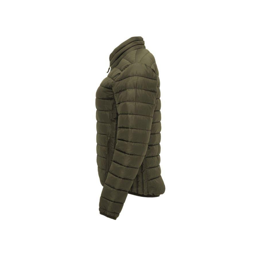 CHAQUETA MUJER PLUMAS · PRENDA LIGERA · 300GSM · DOS BOLSILLOS · 5094 VERDE MILITAR LATERAL