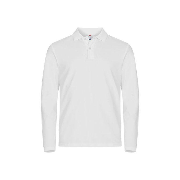 POLO HOMBRE DE MANGA LARGA · ALTA CALIDAD · BUENA ELASTICIDAD · 215 GSM · PRE-ENCOGIDO MARINO DEL