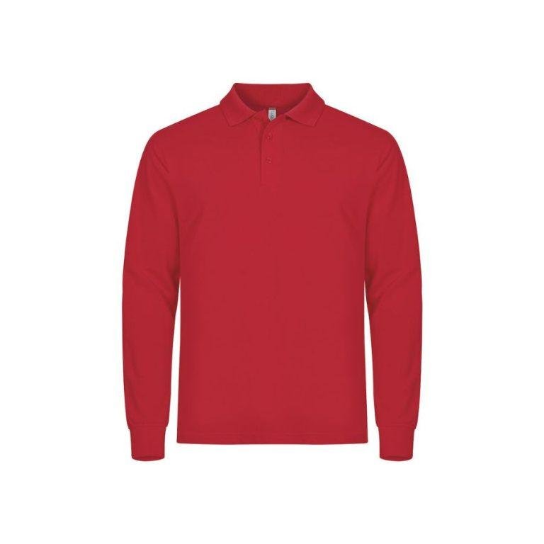 POLO MANGA LARGA UNISEX · TEJIDO PRE-ENCOGIDO · 200GSM · HASTA 6XL · 028252 ROJO FRONT