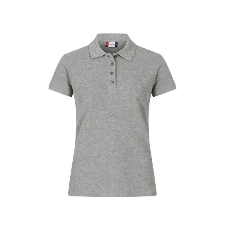 POLO PREMIUM MUJER · 100% ALGODÓN · 300GSM · PRE-ENCOGIDO · 4 BOTONES · 028261 GRIS MARENGO DEL