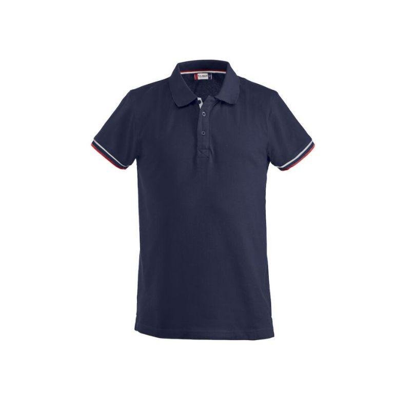 POLO HOMBRE PIQUÉ · MANGA CORTA CON RIBETE TRICOLOR · 100_ ALGODÓN PEINADO · 190 GSM · NEWTON M MARINO DEL