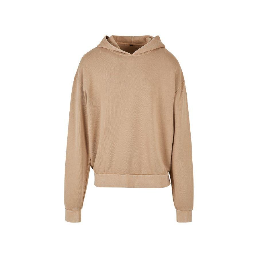 SUDADERA ÁCID WASHED · HOMBROS CAÍDOS · ALGODÓN PURO · 300GSM · SIN CORDONES · A204.39 BEIGE FRONT