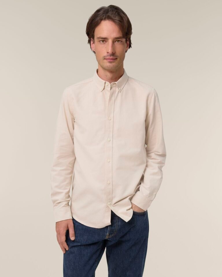 Stanley Oxford Shirt - Beige Oxford Studio Front