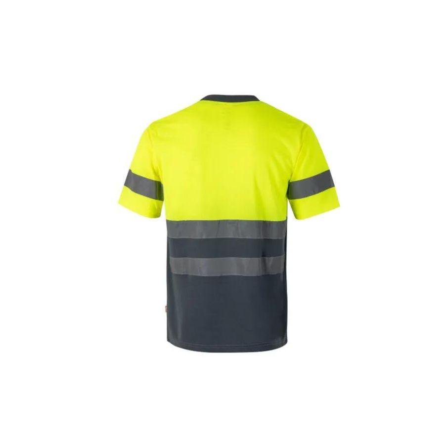 Camiseta Alta Visibilidad Reflatex Amarillo Fluor-Gris Back