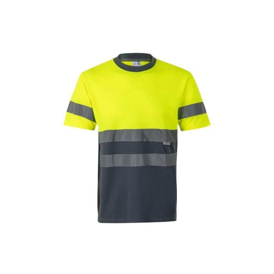 Camiseta Alta Visibilidad Reflatex Amarillo Fluor-Gris Front