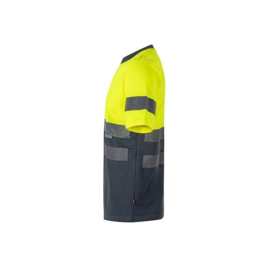Camiseta Alta Visibilidad Reflatex Amarillo Fluor-Gris Side