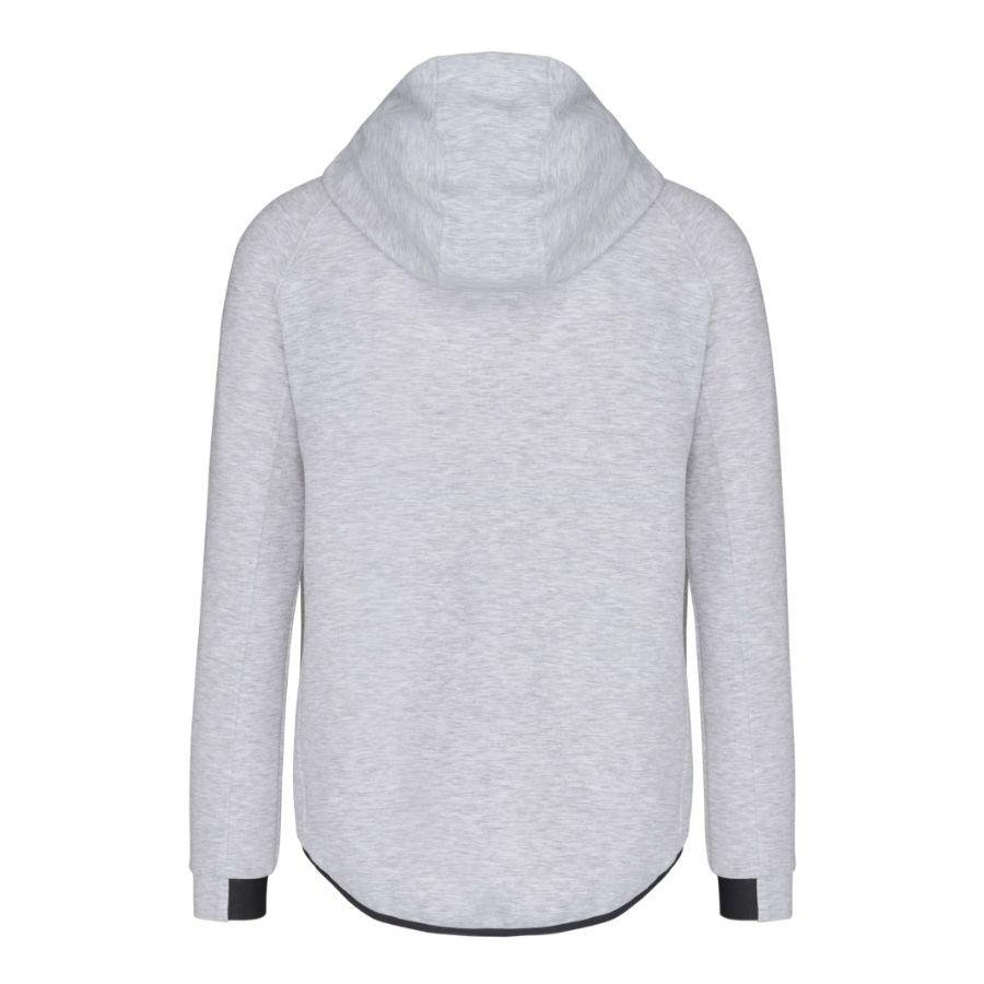 Chaqueta Deportiva · Con Capucha · Estilo Elegante y Cómodo Gris Ceniza Heather Back