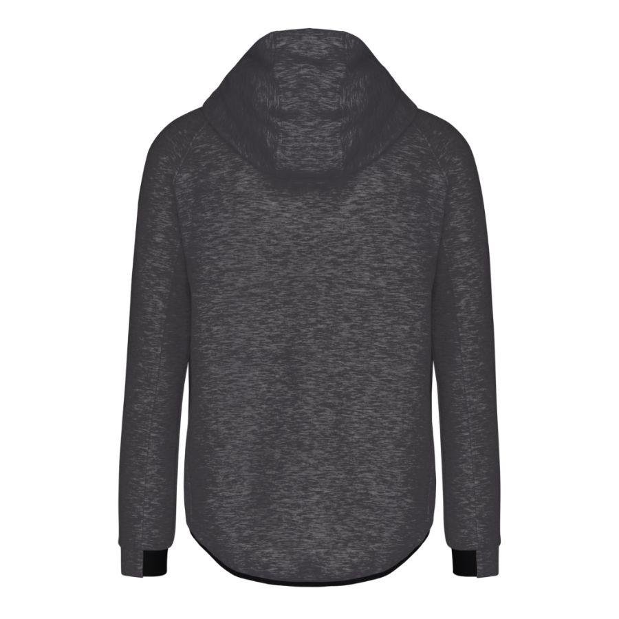 Chaqueta Deportiva · Con Capucha · Estilo Elegante y Cómodo Gris Profundo Heather Back