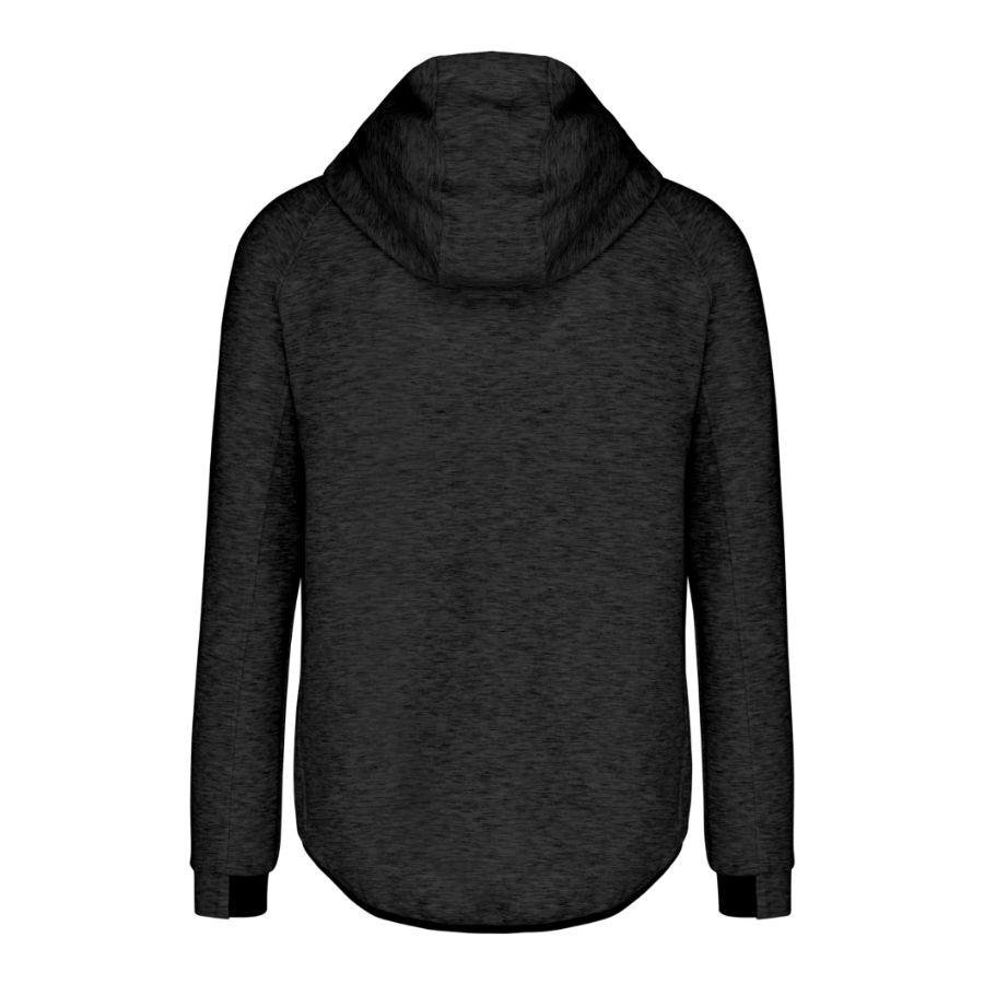 Chaqueta Deportiva · Con Capucha · Estilo Elegante y Cómodo Negro Heather Back