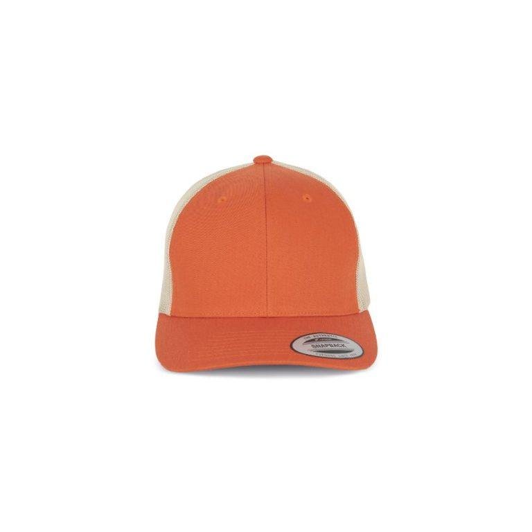 GORRA TRUCKER · MODELO RETRO · 300GMS · 6 PANELS · naranja lateral