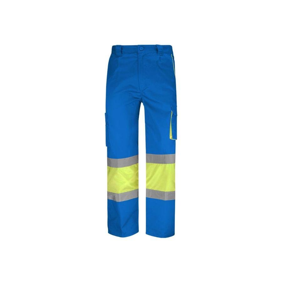Pantalón Alta Visibilidad Combinado Amarillo Fluor-Azul Turquesa
