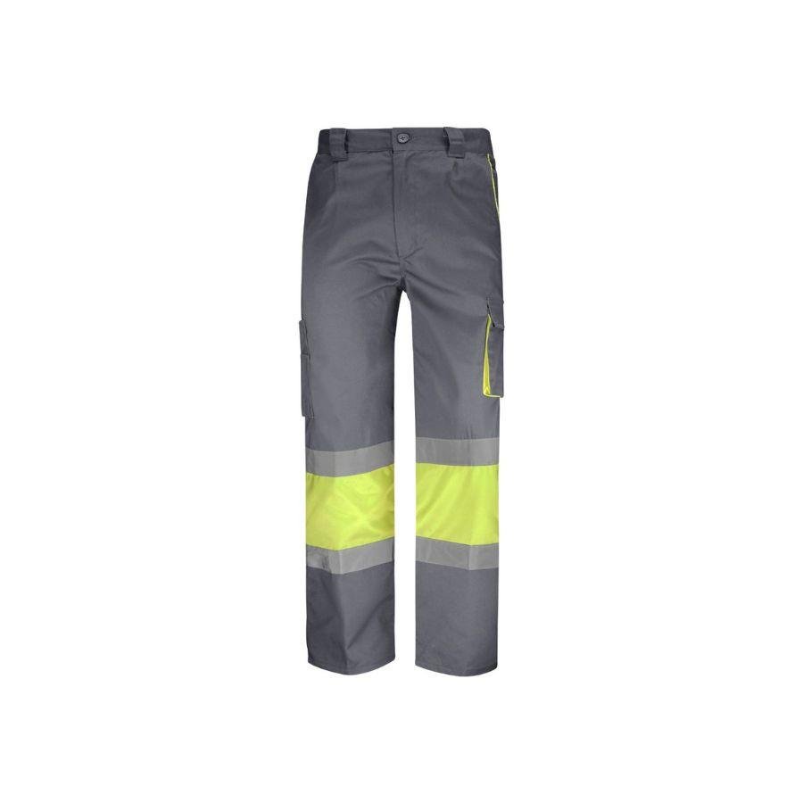 Pantalón Alta Visibilidad Combinado Amarillo Fluor-Gris