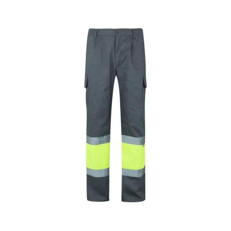 Pantalón Alta Visibilidad Reforzado Amarillo Fluor-Gris
