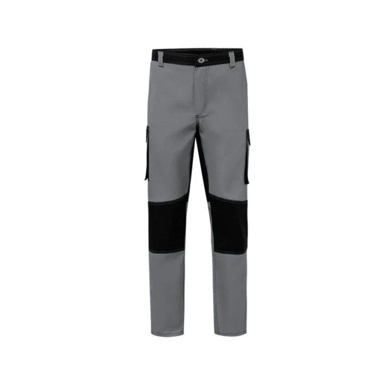Pantalón Multibolsillos Bicolor Gris-Negro Front