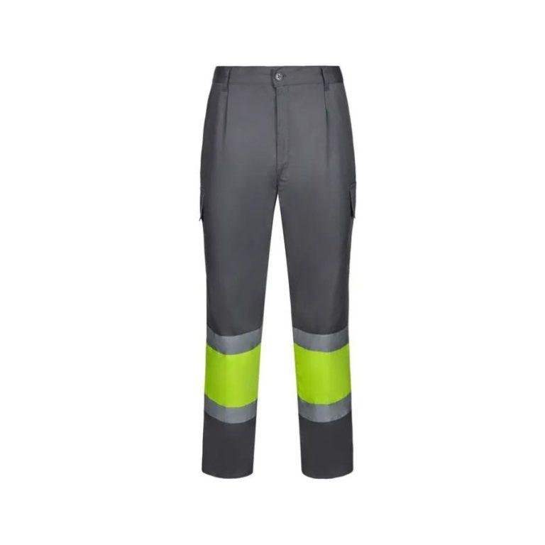 Polo Alta Visibilidad 100% Poliéster Verano Gris-Amarillo Fluor Front