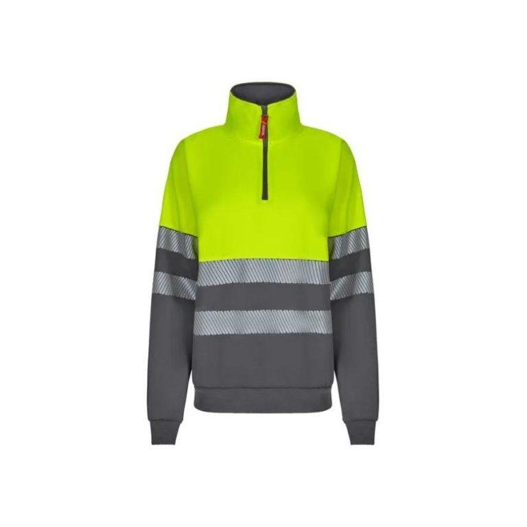 Sudadera Alta Visibilidad Bandas Segmentadas Amarillo Fluor-Gris Front